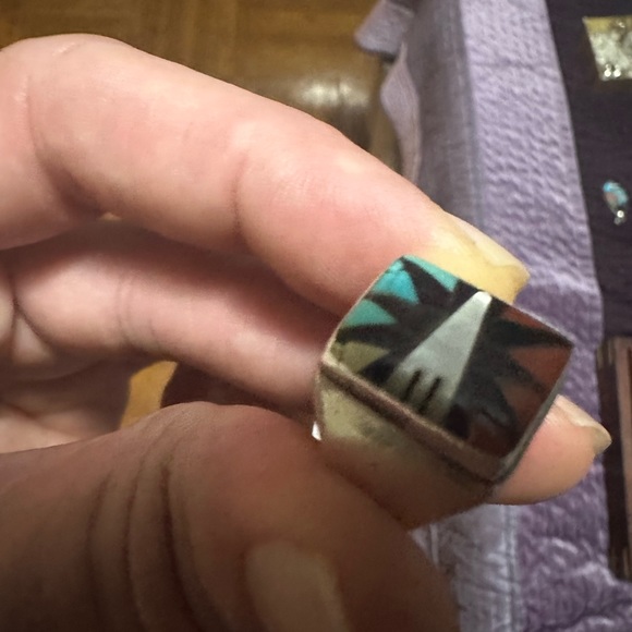 Zuni ring size 10 pendant ring sterling set - Picture 8 of 8